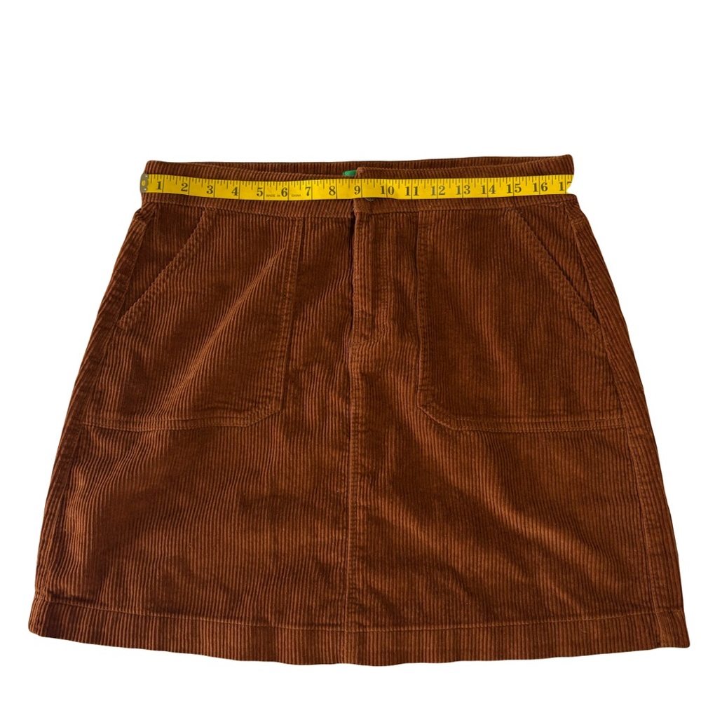 DIP Corduory Mini Skirt Western Cowgirl Pockets Rust Size 16
